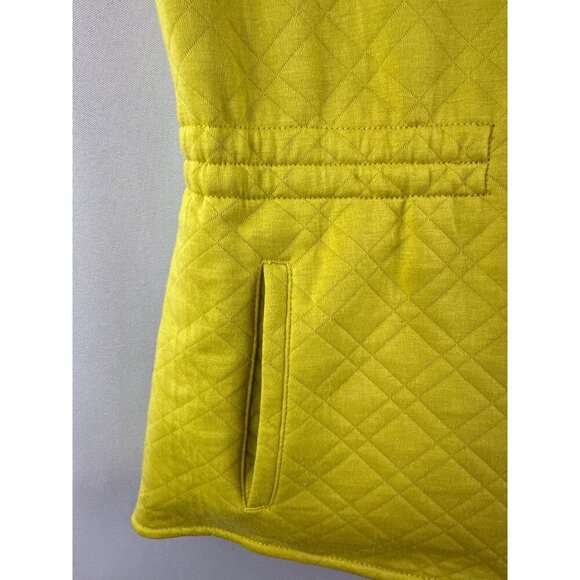 Reversible Quilted Womens Vest M Yellow & Gray Athletic - Picture 2 of 6